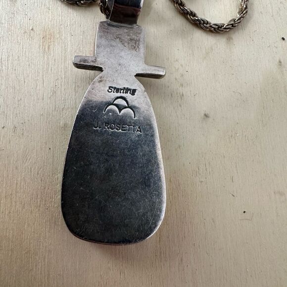 Vintage J.Rosetta Sterling Turquoise Necklace - Picture 7 of 9